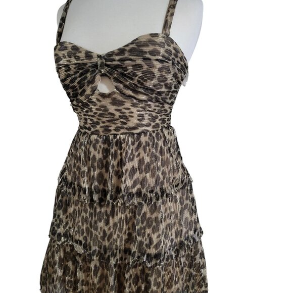 Emeral Sundae Juniors' Animal Printed Cutout Short Fit & Flare Dress size M - Picture 2 of 5